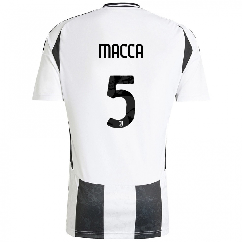 Kinder Federico Macca #5 Weiß Schwarz Heimtrikot Trikot 2024/25 T-Shirt Österreich