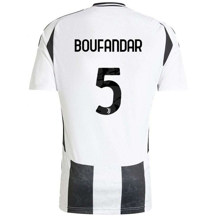 Kinder Adam Boufandar #5 Weiß Schwarz Heimtrikot Trikot 2024/25 T-Shirt Österreich