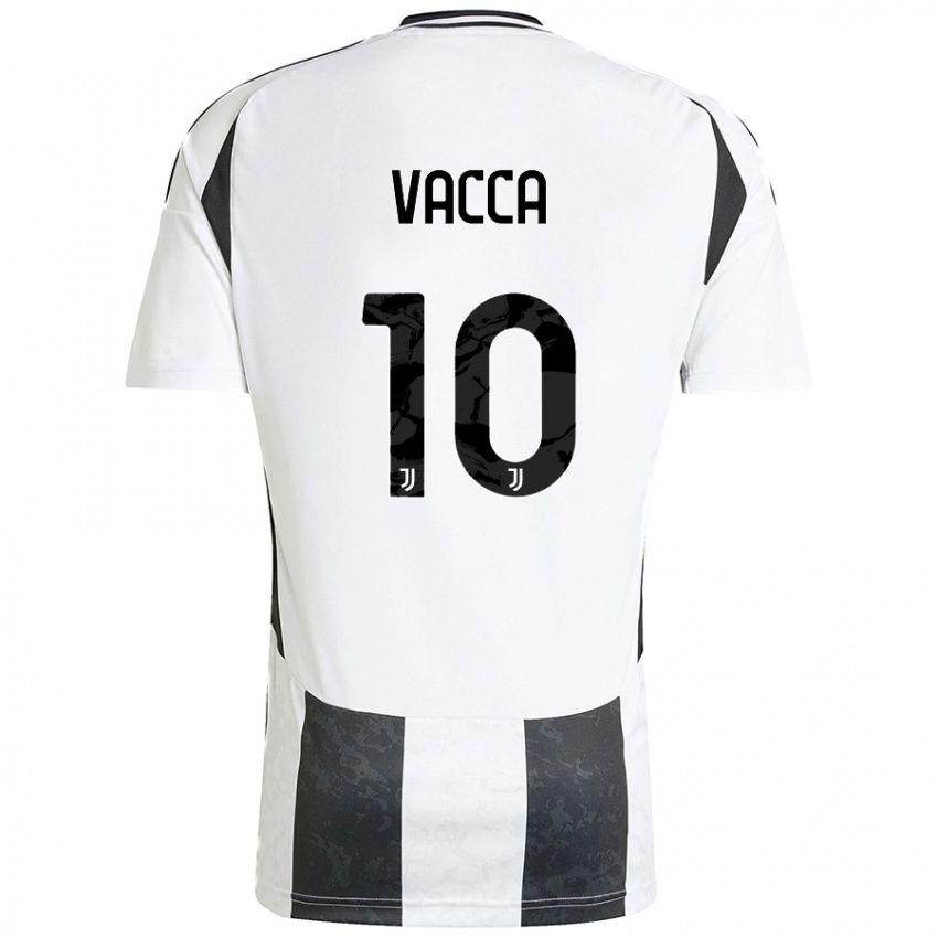 Kinder Alessio Vacca #10 Weiß Schwarz Heimtrikot Trikot 2024/25 T-Shirt Österreich