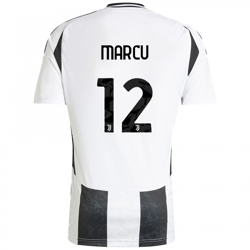 Kinder Alessio Marcu #12 Weiß Schwarz Heimtrikot Trikot 2024/25 T-Shirt Österreich