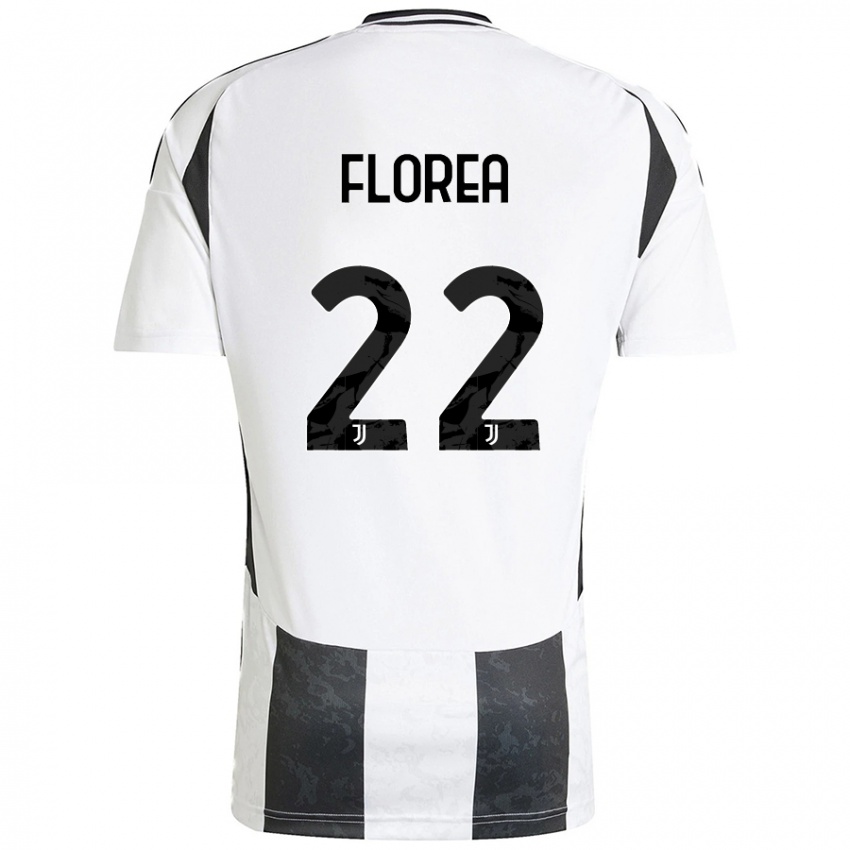 Kinder Andrei Florea #22 Weiß Schwarz Heimtrikot Trikot 2024/25 T-Shirt Österreich