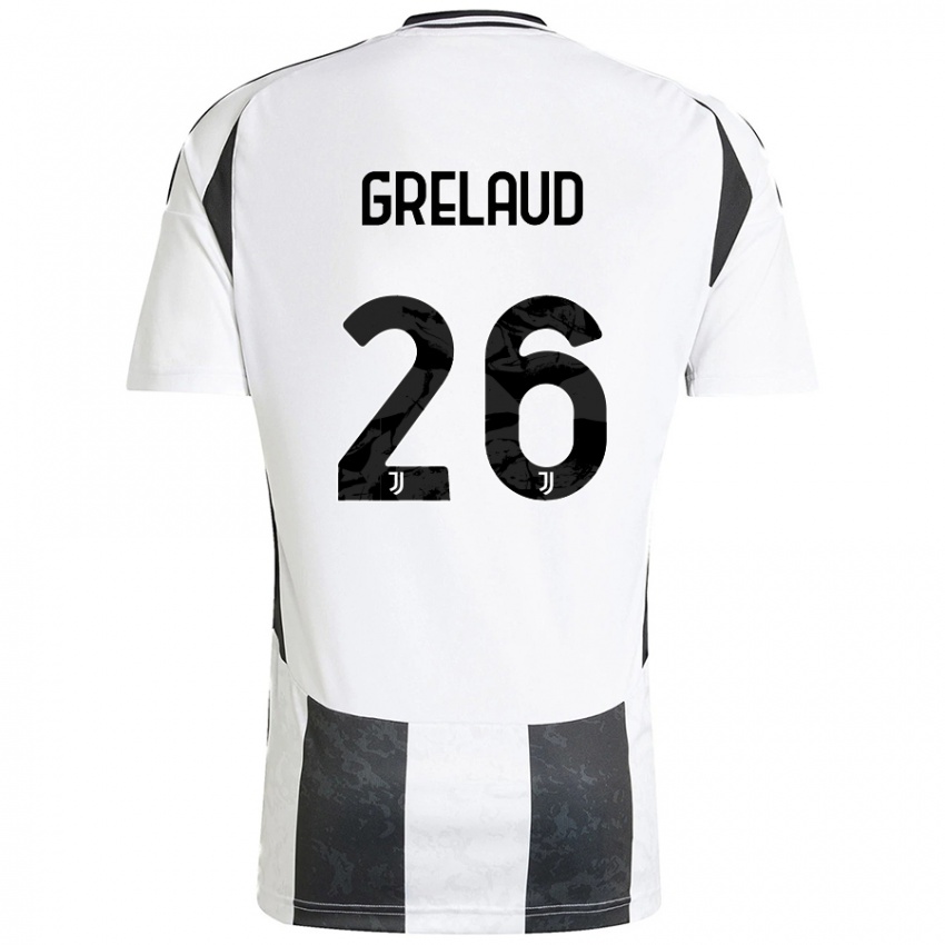 Kinder Josue Grelaud #26 Weiß Schwarz Heimtrikot Trikot 2024/25 T-Shirt Österreich