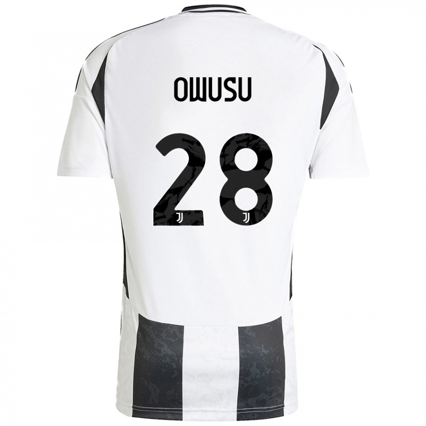 Kinder Augusto Owusu #28 Weiß Schwarz Heimtrikot Trikot 2024/25 T-Shirt Österreich