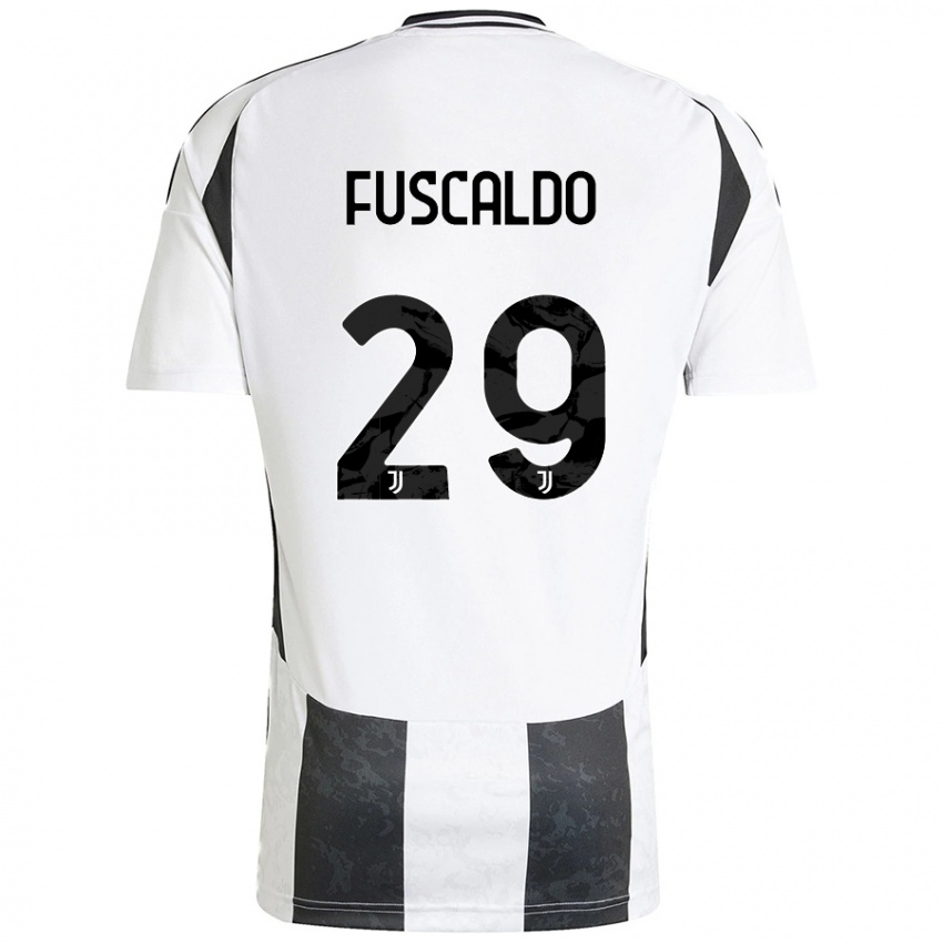 Kinder Matteo Fuscaldo #29 Weiß Schwarz Heimtrikot Trikot 2024/25 T-Shirt Österreich