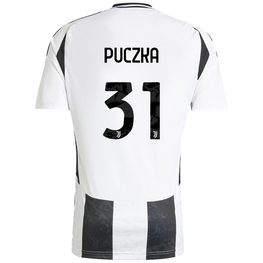 Kinder David Puczka #31 Weiß Schwarz Heimtrikot Trikot 2024/25 T-Shirt Österreich