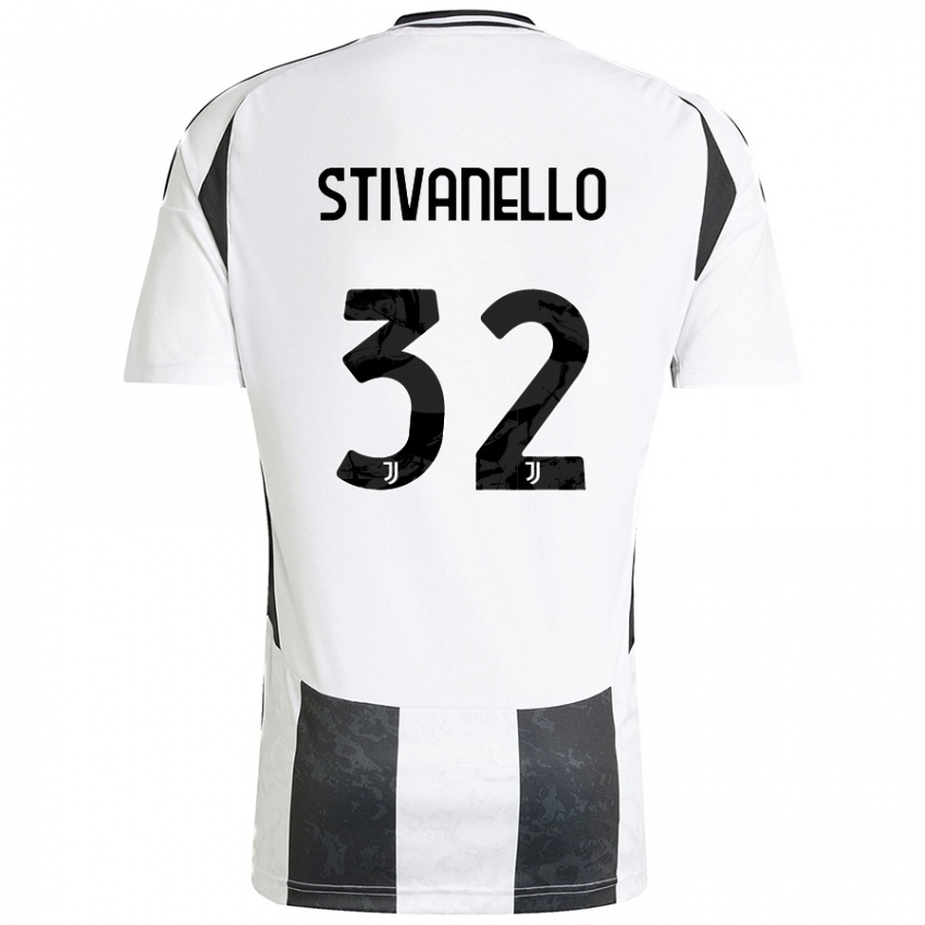 Kinder Riccardo Stivanello #32 Weiß Schwarz Heimtrikot Trikot 2024/25 T-Shirt Österreich