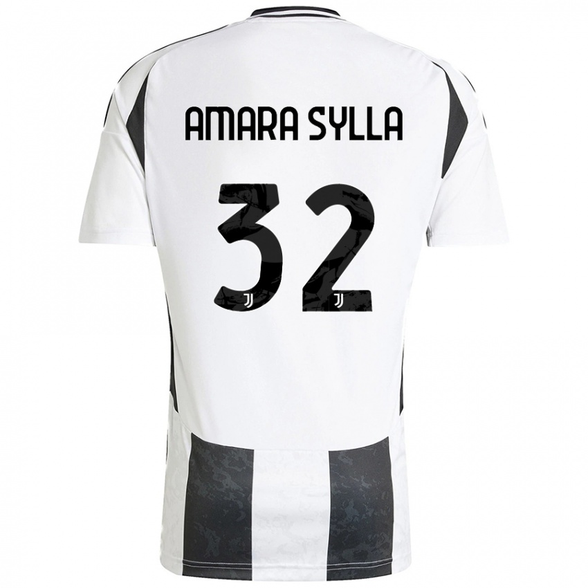 Kinder Idris Amara Sylla #32 Weiß Schwarz Heimtrikot Trikot 2024/25 T-Shirt Österreich