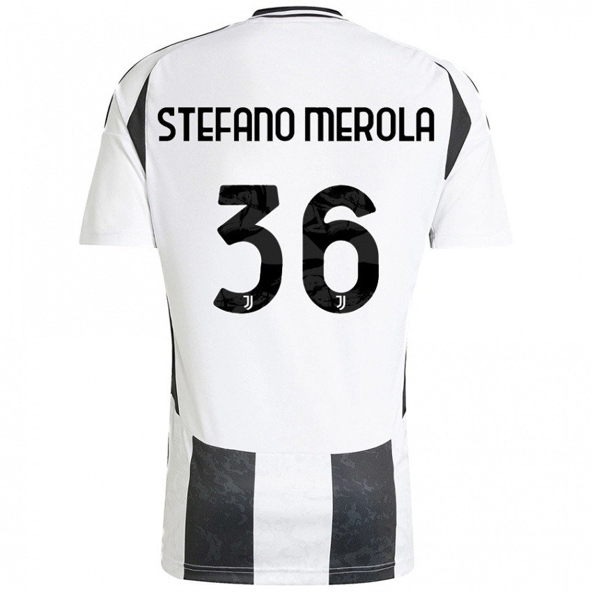 Kinder Antonio Stefano Merola #36 Weiß Schwarz Heimtrikot Trikot 2024/25 T-Shirt Österreich