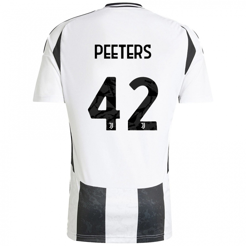 Kinder Daouda Peeters #42 Weiß Schwarz Heimtrikot Trikot 2024/25 T-Shirt Österreich