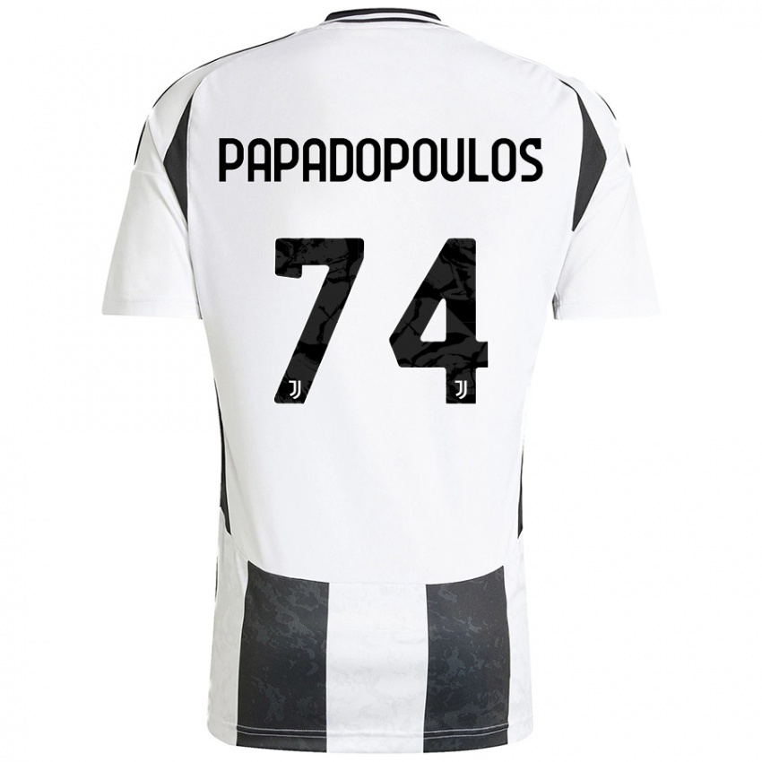 Kinder Christos Papadopoulos #74 Weiß Schwarz Heimtrikot Trikot 2024/25 T-Shirt Österreich