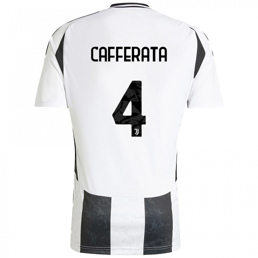 Kinder Federica Cafferata #4 Weiß Schwarz Heimtrikot Trikot 2024/25 T-Shirt Österreich