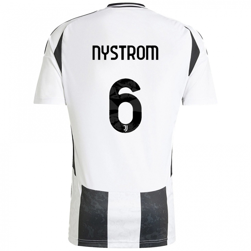 Kinder Paulina Nyström #6 Weiß Schwarz Heimtrikot Trikot 2024/25 T-Shirt Österreich