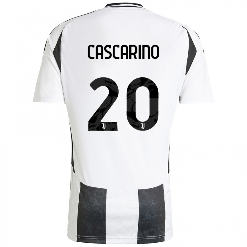 Kinder Estelle Cascarino #20 Weiß Schwarz Heimtrikot Trikot 2024/25 T-Shirt Österreich