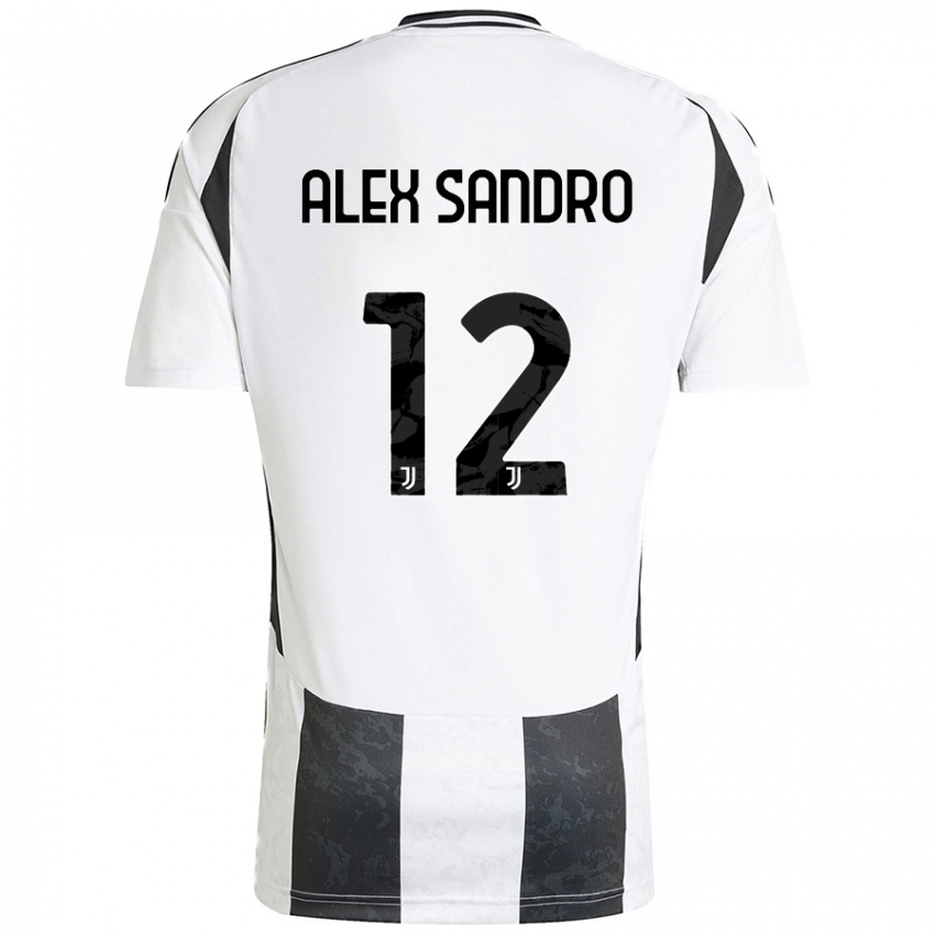 Kinder Alex Sandro #12 Weiß Schwarz Heimtrikot Trikot 2024/25 T-Shirt Österreich