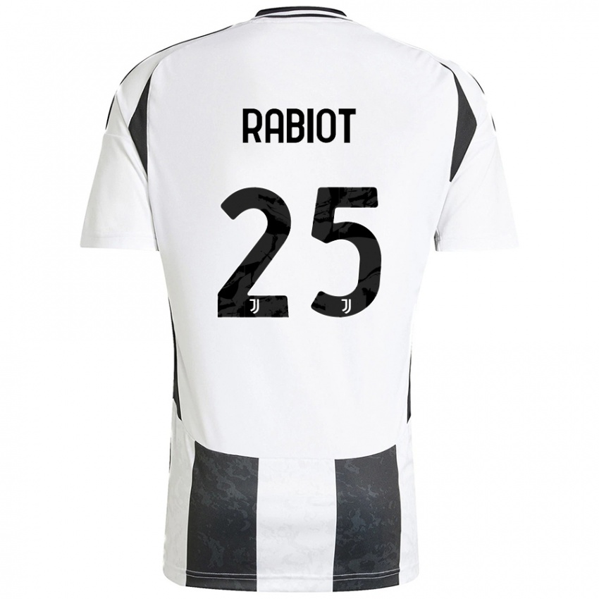 Kinder Adrien Rabiot #25 Weiß Schwarz Heimtrikot Trikot 2024/25 T-Shirt Österreich