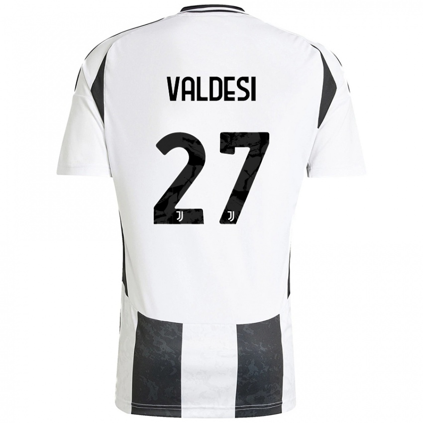 Kinder Andrea Valdesi #27 Weiß Schwarz Heimtrikot Trikot 2024/25 T-Shirt Österreich