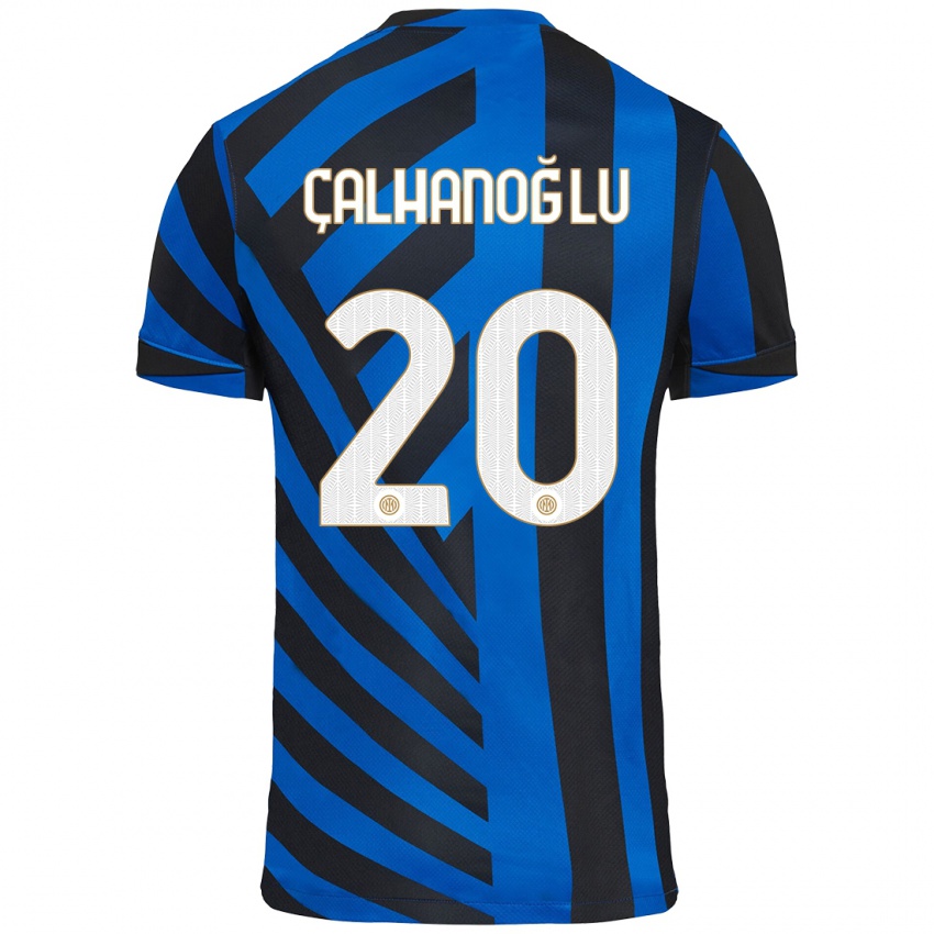 Kinder Hakan Calhanoglu #20 Blau Schwarz Heimtrikot Trikot 2024/25 T-Shirt Österreich