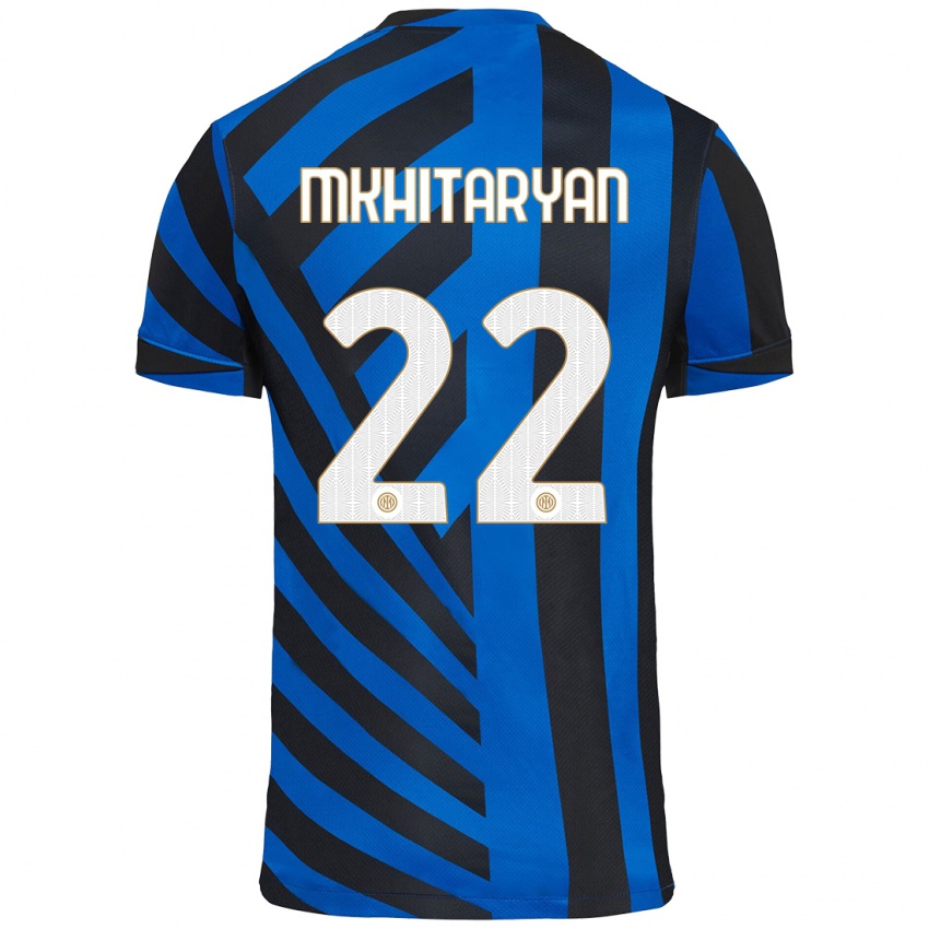 Kinder Henrikh Mkhitaryan #22 Blau Schwarz Heimtrikot Trikot 2024/25 T-Shirt Österreich