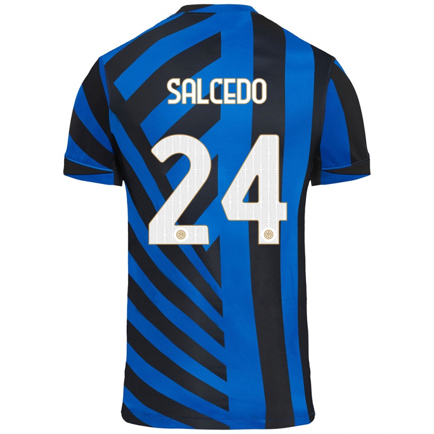 Kinder Eddie Salcedo #24 Blau Schwarz Heimtrikot Trikot 2024/25 T-Shirt Österreich