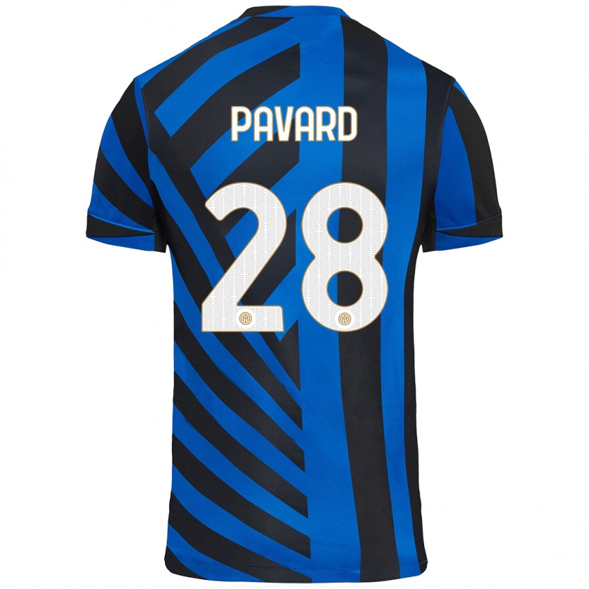 Kinder Benjamin Pavard #28 Blau Schwarz Heimtrikot Trikot 2024/25 T-Shirt Österreich