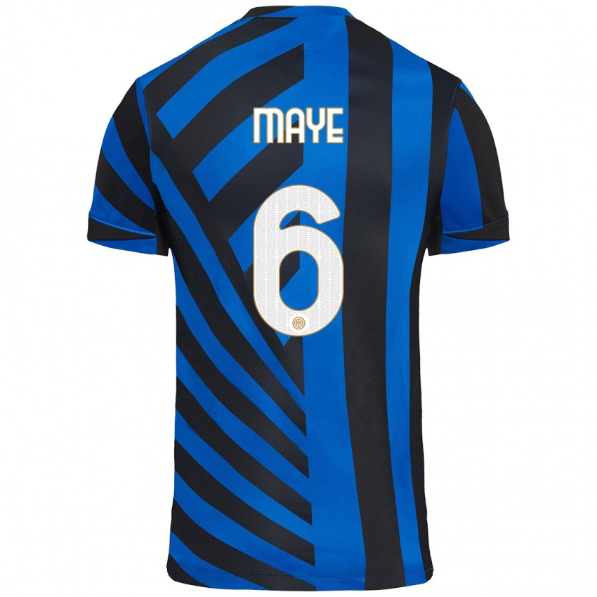 Kinder Yvan Maye #6 Blau Schwarz Heimtrikot Trikot 2024/25 T-Shirt Österreich