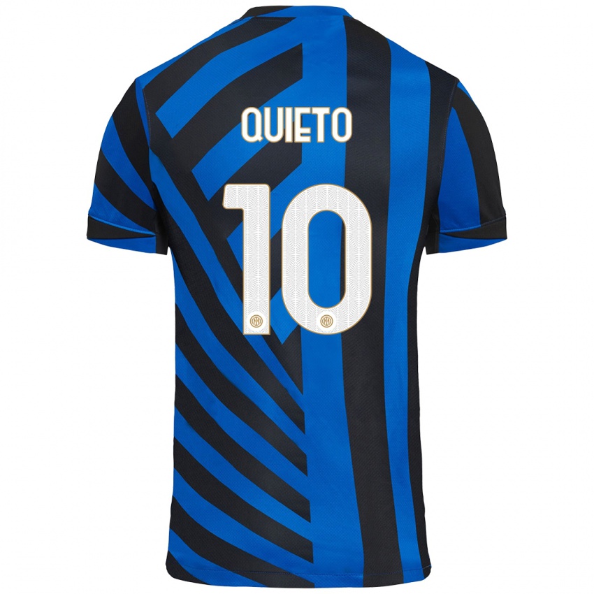 Kinder Daniele Quieto #10 Blau Schwarz Heimtrikot Trikot 2024/25 T-Shirt Österreich