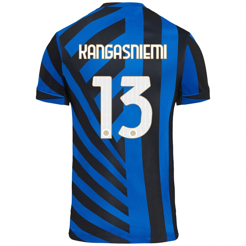 Kinder Ilari Kangasniemi #13 Blau Schwarz Heimtrikot Trikot 2024/25 T-Shirt Österreich