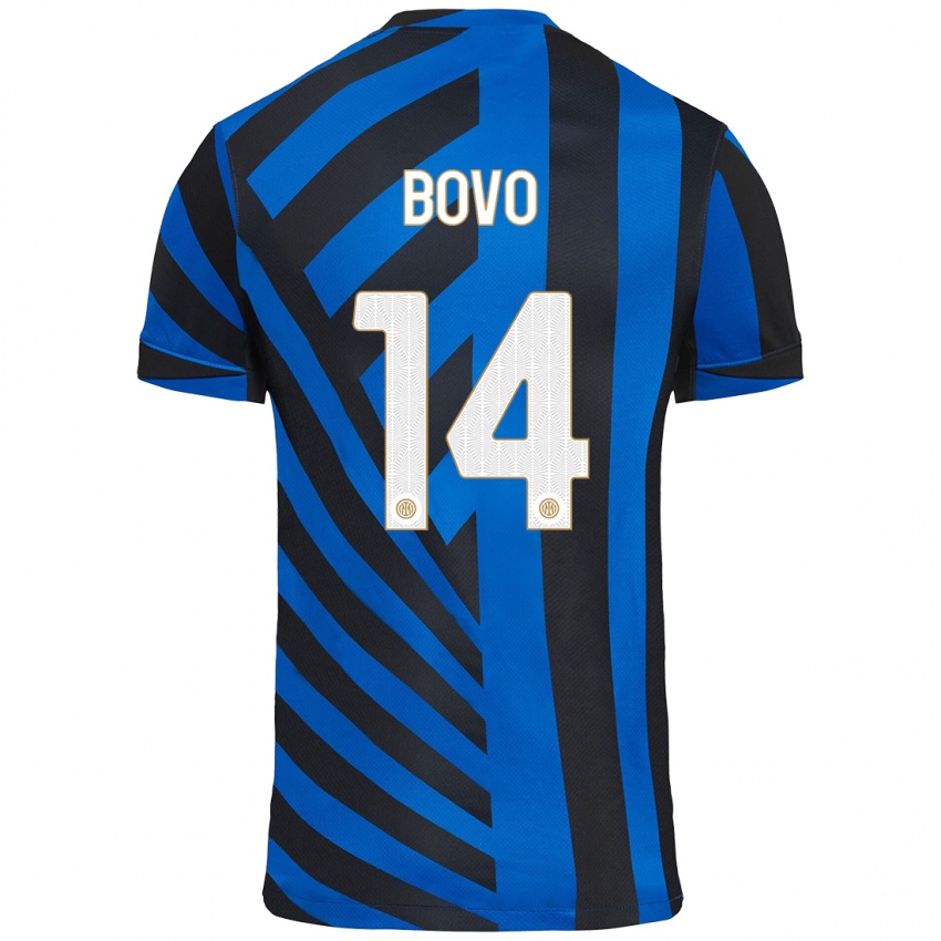 Kinder Leonardo Bovo #14 Blau Schwarz Heimtrikot Trikot 2024/25 T-Shirt Österreich