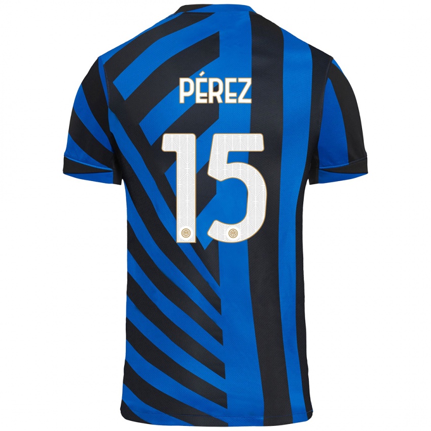 Kinder Álex Pérez #15 Blau Schwarz Heimtrikot Trikot 2024/25 T-Shirt Österreich