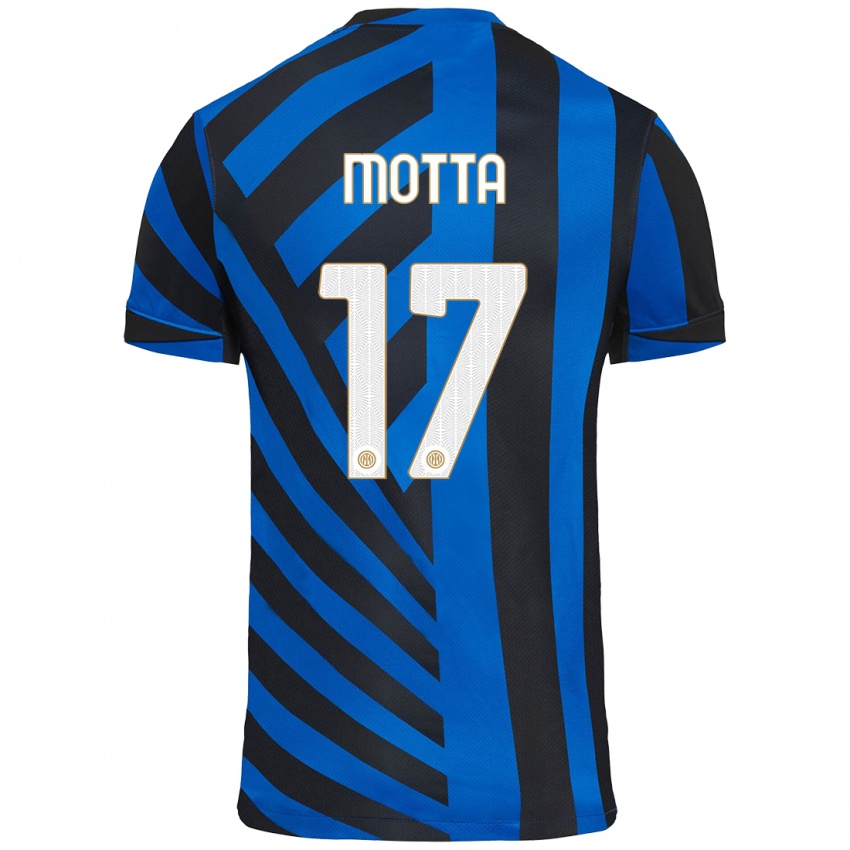 Kinder Matteo Motta #17 Blau Schwarz Heimtrikot Trikot 2024/25 T-Shirt Österreich