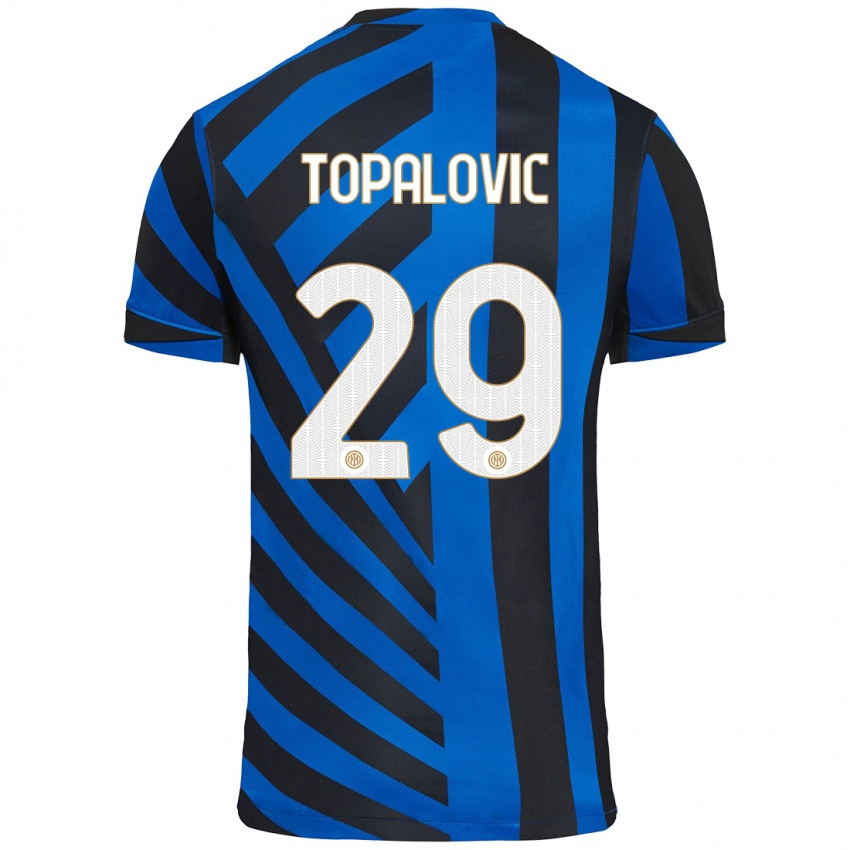 Kinder Luka Topalovic #29 Blau Schwarz Heimtrikot Trikot 2024/25 T-Shirt Österreich