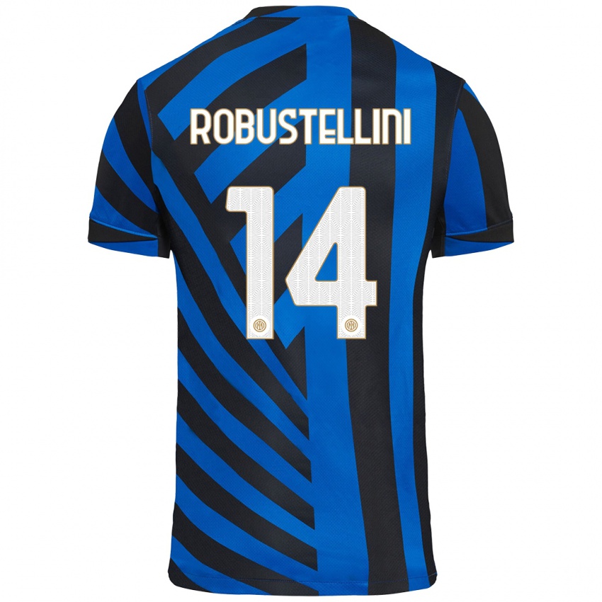 Kinder Chiara Robustellini #14 Blau Schwarz Heimtrikot Trikot 2024/25 T-Shirt Österreich