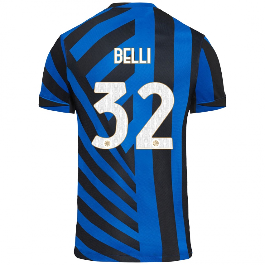 Kinder Elena Belli #32 Blau Schwarz Heimtrikot Trikot 2024/25 T-Shirt Österreich