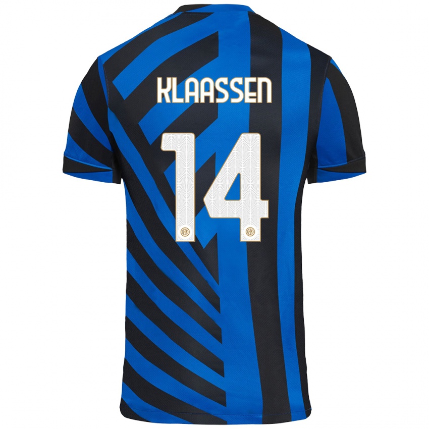 Kinder Davy Klaassen #14 Blau Schwarz Heimtrikot Trikot 2024/25 T-Shirt Österreich