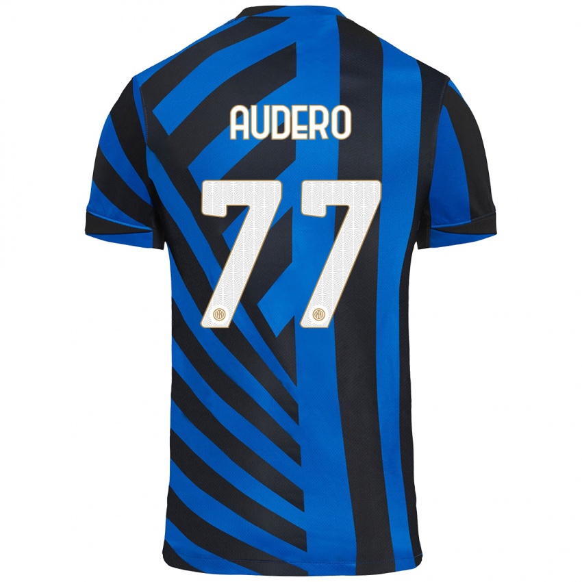 Kinder Emil Audero #77 Blau Schwarz Heimtrikot Trikot 2024/25 T-Shirt Österreich