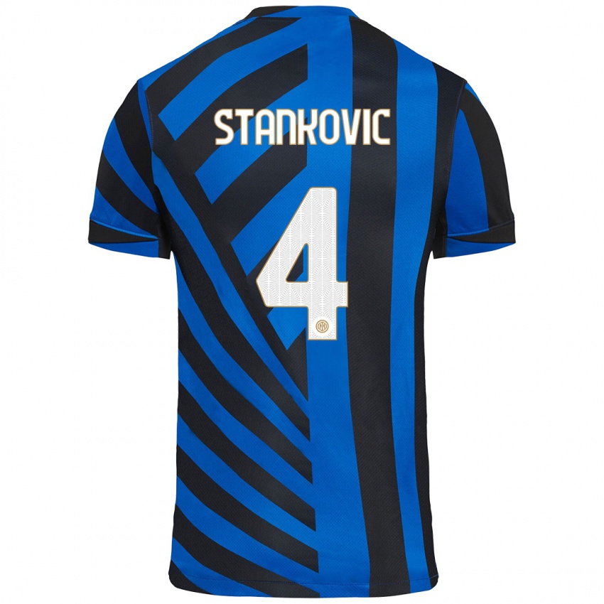 Kinder Aleksandar Stankovic #4 Blau Schwarz Heimtrikot Trikot 2024/25 T-Shirt Österreich