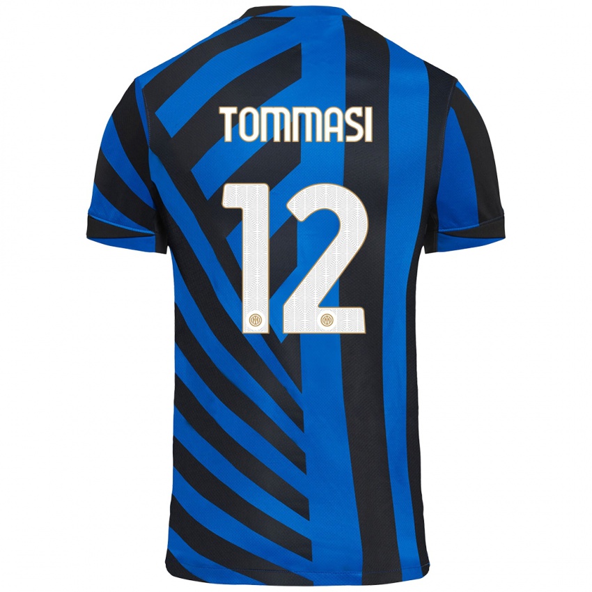 Kinder Francesco Tommasi #12 Blau Schwarz Heimtrikot Trikot 2024/25 T-Shirt Österreich