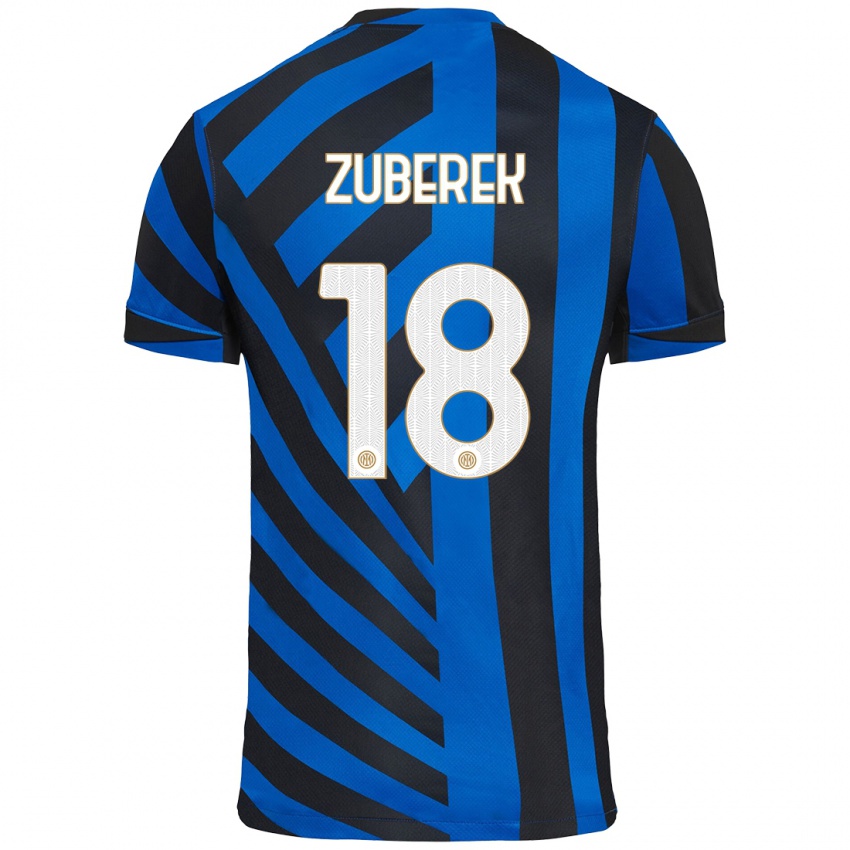 Kinder Jan Zuberek #18 Blau Schwarz Heimtrikot Trikot 2024/25 T-Shirt Österreich