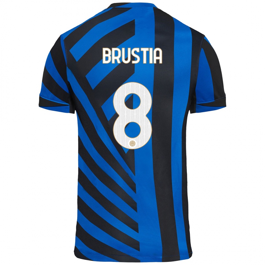 Kinder Martina Brustia #8 Blau Schwarz Heimtrikot Trikot 2024/25 T-Shirt Österreich