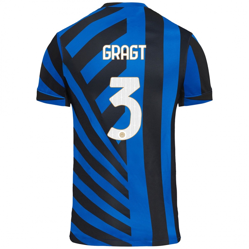 Kinder Stefanie Van Der Gragt #3 Blau Schwarz Heimtrikot Trikot 2024/25 T-Shirt Österreich