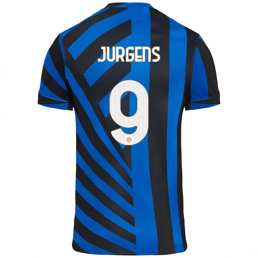 Kinder Oliver Jurgens #9 Blau Schwarz Heimtrikot Trikot 2024/25 T-Shirt Österreich