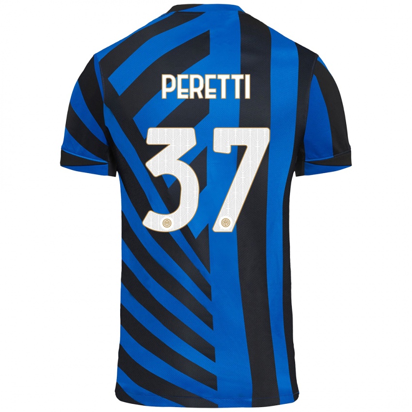 Kinder Lorenzo Peretti #37 Blau Schwarz Heimtrikot Trikot 2024/25 T-Shirt Österreich