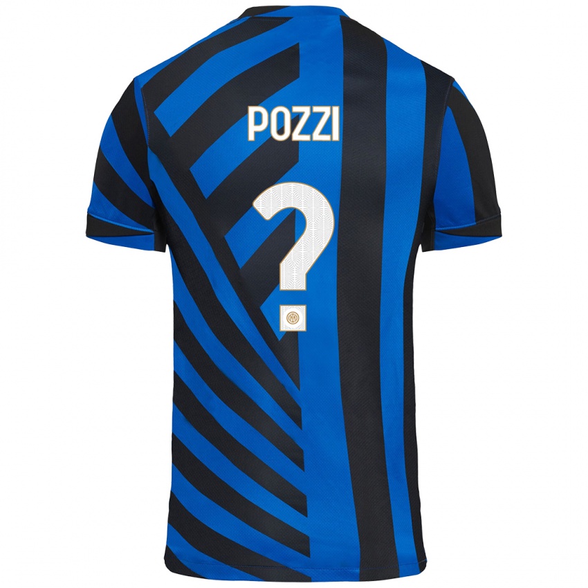 Kinder Andrea Pozzi #0 Blau Schwarz Heimtrikot Trikot 2024/25 T-Shirt Österreich