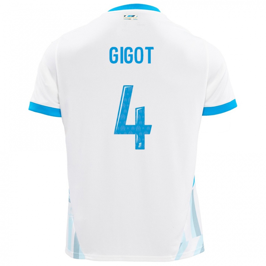 Kinder Samuel Gigot #4 Weiß Himmelblau Heimtrikot Trikot 2024/25 T-Shirt Österreich