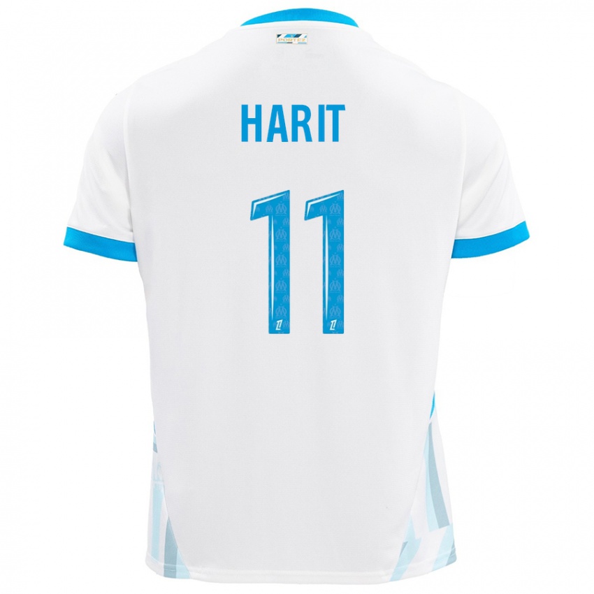 Kinder Amine Harit #11 Weiß Himmelblau Heimtrikot Trikot 2024/25 T-Shirt Österreich