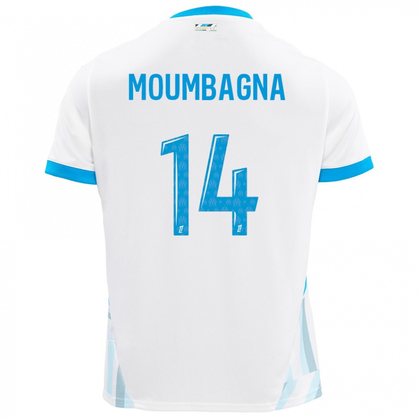 Kinder Faris Moumbagna #14 Weiß Himmelblau Heimtrikot Trikot 2024/25 T-Shirt Österreich