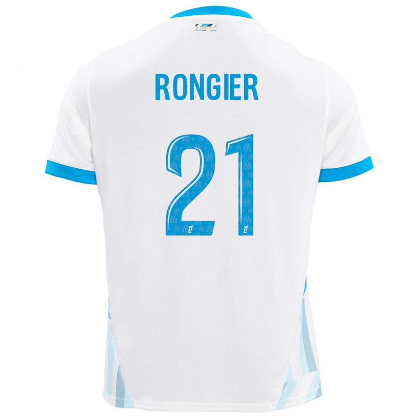 Kinder Valentin Rongier #21 Weiß Himmelblau Heimtrikot Trikot 2024/25 T-Shirt Österreich