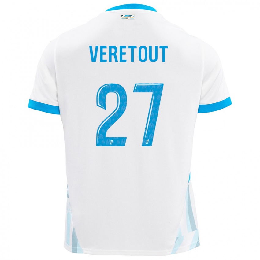 Kinder Jordan Veretout #27 Weiß Himmelblau Heimtrikot Trikot 2024/25 T-Shirt Österreich