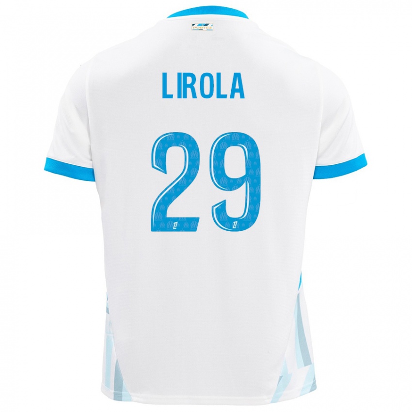 Kinder Pol Lirola #29 Weiß Himmelblau Heimtrikot Trikot 2024/25 T-Shirt Österreich