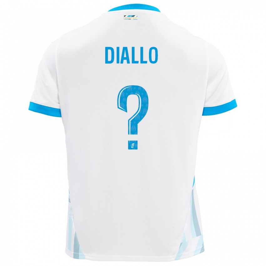 Kinder Mouhamed Diallo #0 Weiß Himmelblau Heimtrikot Trikot 2024/25 T-Shirt Österreich